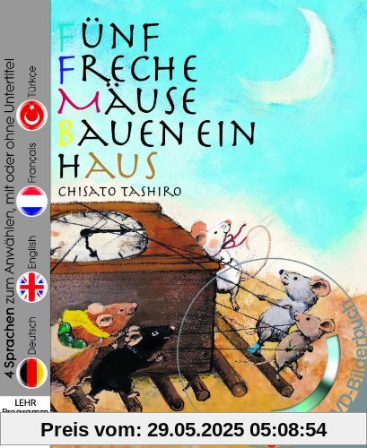Fünf freche Mäuse bauen ein Haus (Buch mit DVD)