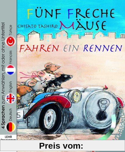 Fünf freche Mäuse fahren ein Rennen (Buch mit DVD)