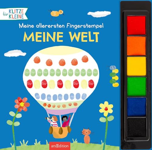 Meine allerersten Fingerstempel Meine Welt: Mit 6 Stempelfarben und bunten Vorlagen | Kreatives Malbuch mit Stempelkissen ab 3 Jahren von Ars Edition