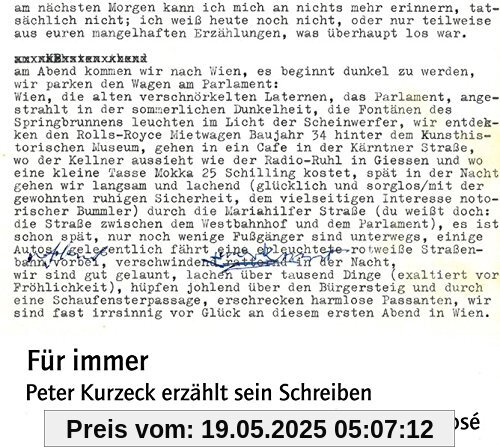 Für immer: Peter Kurzeck erzählt sein Schreiben