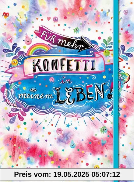 Für mehr Konfetti in meinem Leben! (Notizbuch No. 1 Emma Flint). DIN A5 punktkariert mit farbiger Einstecktasche, Lesebändchen und Verschlussgummi: ... Achtsamkeits- oder Dankbarkeits-Tagebuchs