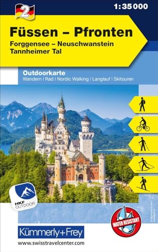 Kümmerly+Frey Outdoorkarte Deutschland 2 Füssen, Pfronten 1:35.000: Mit Froggensee, Neuschwanstein und Tannheimer Tal. Touren für Wanderer, Biker und mehr! Free Download von Hallwag Kümmerly+Frey