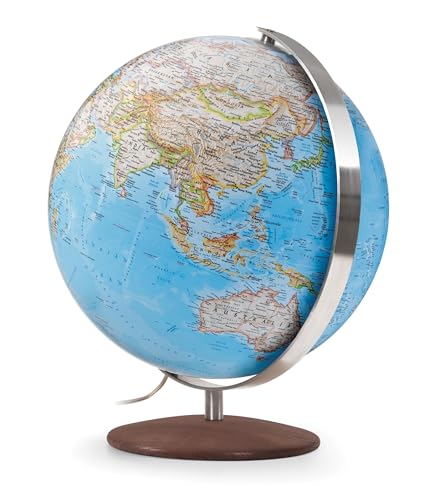 Fusion 3001 Classic: National Geographic Fusion 3001 classic: Leuchtglobus 30 cm, klassische Kartografie von National Geographic, Edelstahlmeridian, Echtholzfuß (Klassischer Globus) von National Geographic