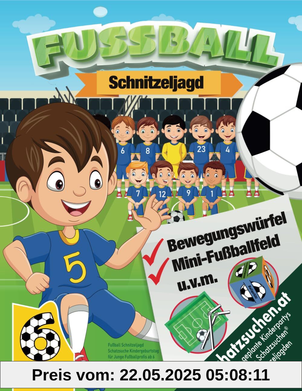 Fußball Schnitzeljagd Schatzsuche Kindergeburtstag für Junge Fußballprofis ab 6 Jahren: Meistert knifflige Rätsel, beweist euer Fußballwissen bei ... Mini-Fußballfeld (Bravo Schatzsuche)
