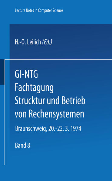 GI-NTG Fachtagung Struktur und Betrieb von Rechensystemen von Springer Berlin Heidelberg
