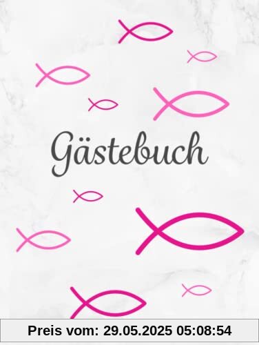 Gästebuch: Taufe | Konfirmation | Erstkommunion | Firmung・Hardcover mit rosa Fisch Deko perfekt für Mädchen・Für geschriebene Glückwünsche von Freunden ... Fingerabdruck Baum・Dezent dekorierte Seiten Gästebuch: Taufe | Konfirmation | Erstkommunion | Firmung・Hardcover mit rosa Fisch Deko perfekt für Mädchen・Für geschriebene Glückwünsche von Freunden ... Fingerabdruck Baum・Dezent dekorierte Seiten