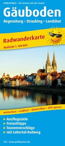 Gäuboden, Regensburg - Straubing - Landshut: Radwanderkarte mit Ausflugszielen, Einkehr- & Freizeittipps, wetterfest, reissfest, abwischbar, GPS-genau. 1:100000 (Radkarte: RK)