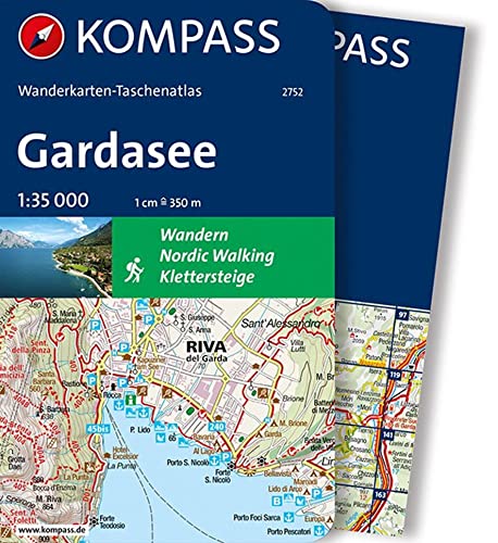 KOMPASS Wanderkarten-Taschenatlas Gardasee 1:35.000: Outdoor-Karten in kompakter Buchform von Kompass Karten GmbH