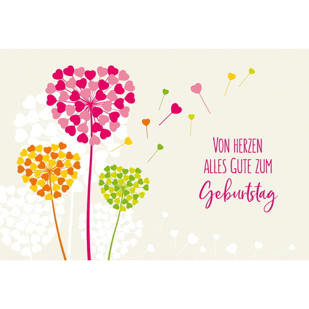 Geburtstagskarte - Von Herzen alles Gute zum Geburtstag (6 Stück) von Butzon und Bercker