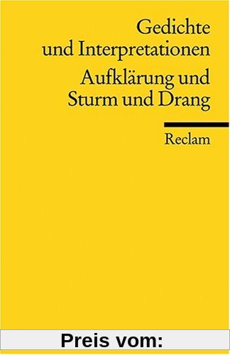 Gedichte und Interpretationen, Band 2: Aufklärung und Sturm und Drang: BD 2