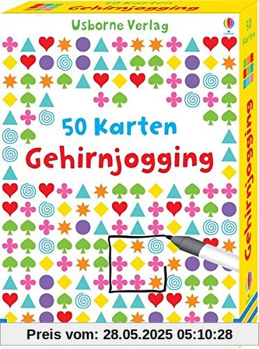 Gehirnjogging: 50 Karten mit abwischbarem Stift