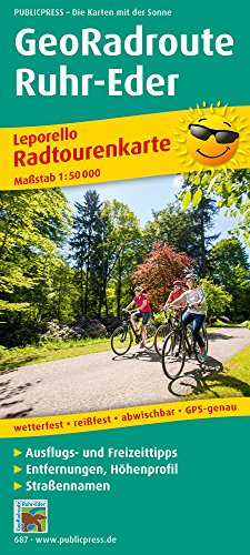 GeoRadroute Ruhr-Eder: Leporello Radtourenkarte mit Ausflugszielen, Einkehr- & Freizeittipps, wetterfest, reißfest, abwischbar, GPS-genau. 1:50000 (Leporello Radtourenkarte: LEP-RK) von Publicpress