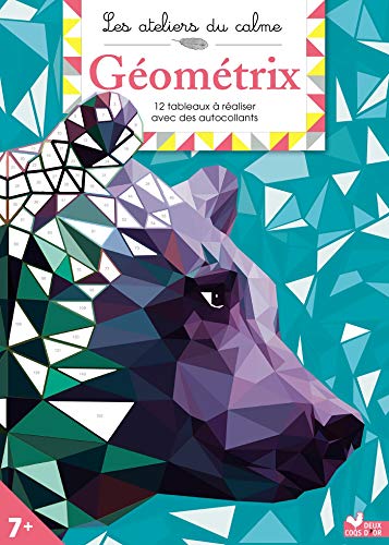 Geometrix - cahier avec autocollants: 12 tableaux à réaliser avec des autocollants von Deux Coqs D'Or