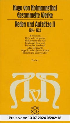 Gesammelte Werke in Einzelausgaben: Reden und Aufsätze II: (1914-1924): (Gesammelte Werke in zehn Einzelbänden)