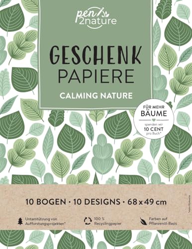 Geschenkpapier-Buch Calming Nature | 100% Recyclingpapier: 10 Bogen Geschenkpapier 68 x 49 cm gefaltet in 10 zauberhaften Designs Geschenkpapier-Buch Calming Nature | 100% Recyclingpapier: 10 Bogen Geschenkpapier 68 x 49 cm gefaltet in 10 zauberhaften Designs von Pen2nature