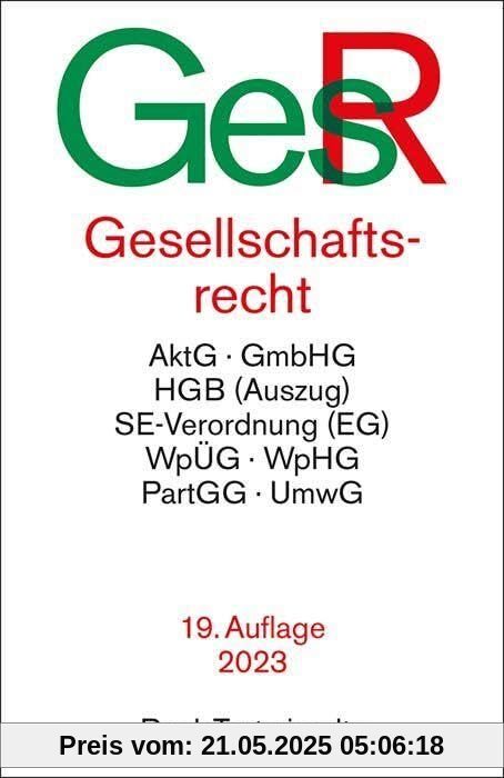 Gesellschaftsrecht: Rechtsstand: 3. Juli 2023 (Beck-Texte im dtv)