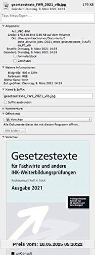 Gesetzestexte für Fachwirte Ausgabe 2021: Prüfungsrelevante Auswahl aus 64 Gesetzen und Verordnungen