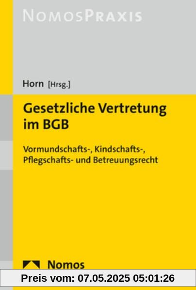 Gesetzliche Vertretung im BGB: Vormundschafts-, Kindschafts-, Pflegschafts- und Betreuungsrecht