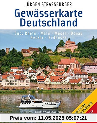 Gewässerkarte Deutschland Süd: Rhein, Main, Mosel, Donau, Neckar, Bodensee