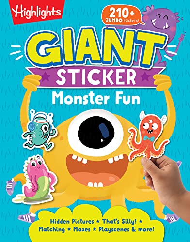 Giant Sticker Monster Fun: Hours of Giant Sticker Fun for Young Puzzlers 3 and Up, Halloween Mazes, Puzzles and Activities in This 64-Page Monster Book