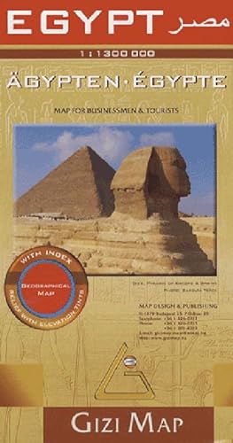 Gizi Map Egypt. Egypt, Geographical Map: Map for Businessmen & Tourists. With index. Relief with elevation tints von GIZIMAP