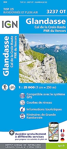 Glandasse Col de la Croix-Haute 1:25 000 (TOP 25) von IGN Frankreich