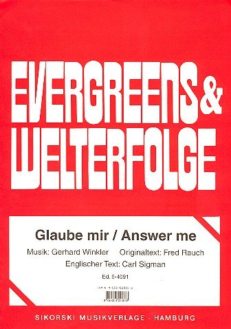 Glaube mir (Answer Me): Lied und langsamer Walzer. voice, piano. von BOOSEY