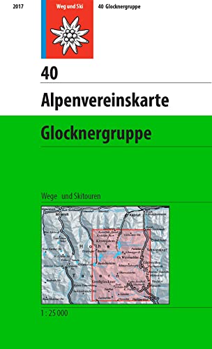 Glocknergruppe: Topographische Karte 1:25.000 mit Wegmarkierungen und Skirouten: Wegmarkierung und Skitouren (Alpenvereinskarten, Band 40) von Deutscher Alpenverein