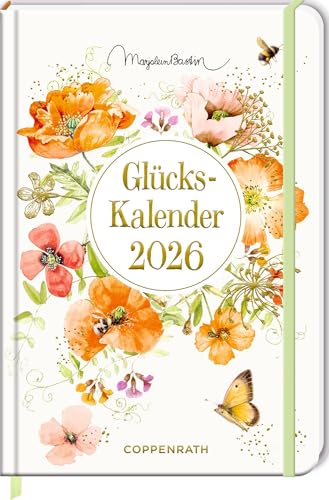 GlücksKalender 2026: peach: Durchgehend illustrierter Wochenkalender mit Eintragmöglichkeiten, Gummiverschluss und Leseband (Großer Wochenkalender) von Coppenrath Verlag GmbH & Co. KG