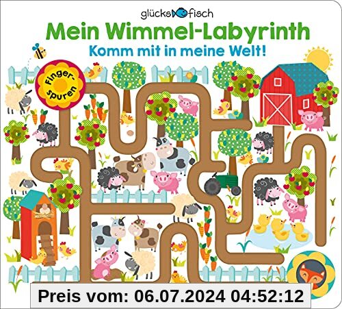 Glücksfisch: Mein Wimmel-Labyrinth: Komm mit in meine Welt!: Fingerspurenbuch ab 2 Jahren