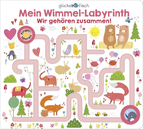 Glücksfisch: Mein Wimmel-Labyrinth: Wir gehören zusammen!: Fingerspurenbuch ab 2 Jahren | Fingerspurenbuch ab 3 Jahren