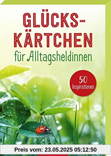 Glückskärtchen für Alltagsheldinnen: 50 Inspirationen | Motivierende Kärtchen im Spielkartenformat in schön gestalteter Box Glückskärtchen für Alltagsheldinnen: 50 Inspirationen | Motivierende Kärtchen im Spielkartenformat in schön gestalteter Box