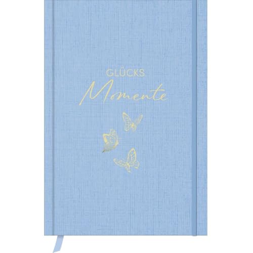 Glücksmomente Azur: Notizbuch, Ausfüllbuch mit Goldveredelung, Lesebändchen, Zetteltasche und Gummiband, A5, liniert, 200 Seiten - SchreibLiebe Glücksmomente Azur: Notizbuch, Ausfüllbuch mit Goldveredelung, Lesebändchen, Zetteltasche und Gummiband, A5, liniert, 200 Seiten - SchreibLiebe