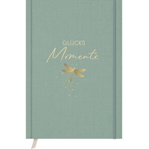 Glücksmomente Mint: Notizbuch, Ausfüllbuch mit Goldveredelung, Lesebändchen, Zetteltasche und Gummiband, A5, liniert, 200 Seiten - SchreibLiebe von Korsch Verlag