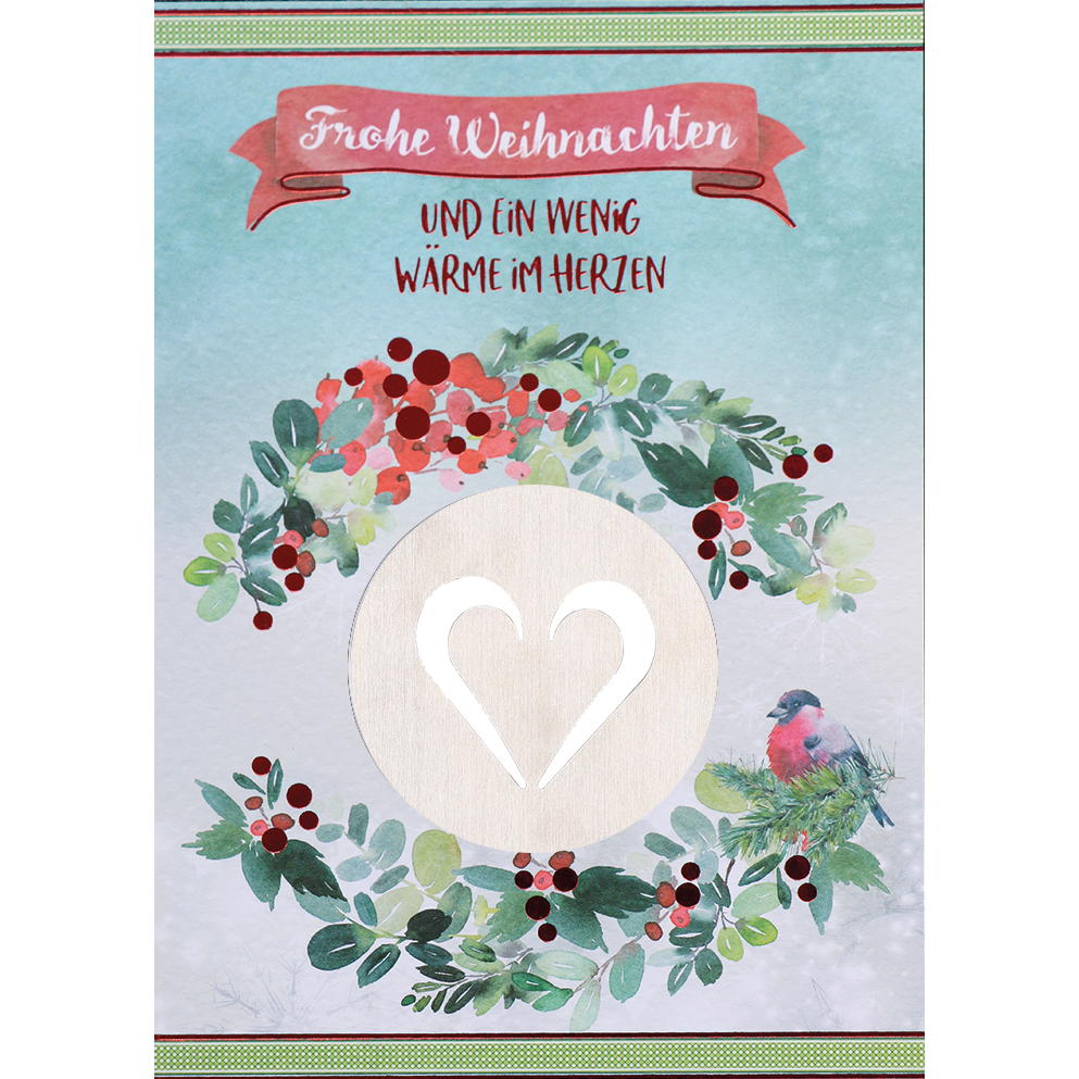 Glückwunschkarte - Frohe Weihnachten und ein wenig Wärme im Herzen (5 Stück) von Butzon und Bercker