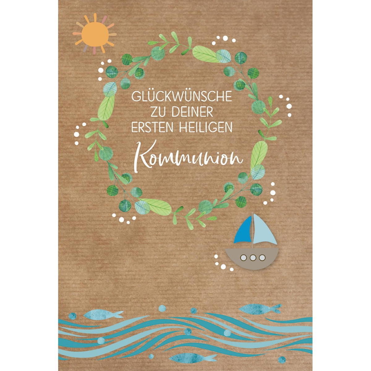 Glückwunschkarte - Glückwünsche zu deiner ersten heiligen Kommunion (6 Stück) von Butzon und Bercker