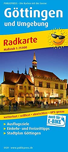 Göttingen und Umgebung: Radkarte mit Ausflugszielen, Einkehr- & Freizeittipps und Stadtplänen, wetterfest, reissfest, abwischbar, GPS-genau. 1:75000 (Radkarte: RK)
