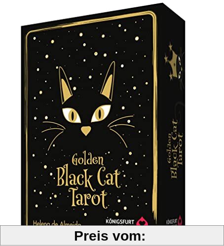 Golden Black Cat Tarot - Hochwertige Stülpdeckelschachtel mit Goldfolie: 78 Karten mit Golddruck und Booklet: 96 Seiten (Katzen Tarot, Tier Tarot)