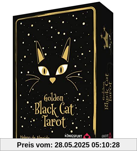 Golden Black Cat Tarot - Hochwertige Stülpdeckelschachtel mit Goldfolie: 78 Karten mit Golddruck und Booklet: 96 Seiten (Katzen Tarot, Tier Tarot)