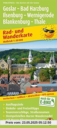 Goslar - Bad Harzburg - Ilsenburg - Wernigerode, Blankenburg - Thale: Rad- und Wanderkarte mit Harzer Klosterwanderweg, Ausflugszielen, Einkehr- & 1:50000 (Rad- und Wanderkarte/RuWK)