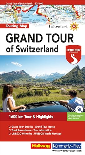 Grand Tour of Switzerland: Detaillierte Karte für Ihre Reiseabenteuer entlang der schönsten Strecke der Schweiz (Hallwag Strassenkarte) von Hallwag Kümmerly+Frey