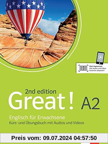 Great! A2, 2nd edition: Englisch für Erwachsene. Kurs- und Übungsbuch mit Audios und Videos (Great! 2nd edition: Englisch für Erwachsene)