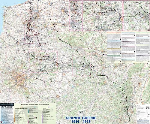 Great War 1914-1918 wall map laminated von Institut Geographique National