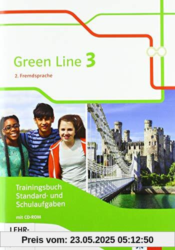 Green Line 3. 2. Fremdsprache: Trainingsbuch Standard- und Schulaufgaben, Heft mit Lösungen und CD-ROM Klasse 8 (Green Line. Ausgabe 2. Fremdsprache ab 2018)