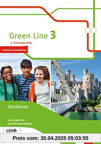 Green Line 3. 2. Fremdsprache: Workbook mit Audio-CDs und Übungssoftware Klasse 8 (Green Line. Ausgabe 2. Fremdsprache ab 2018)