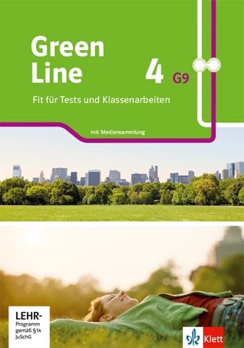 Green Line 4 G9: Fit für Tests und Klassenarbeiten. Arbeitsheft mit Lösungen und Mediensammlung Klasse 8 (Green Line G9. Ausgabe ab 2019) von Klett