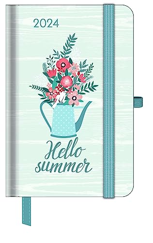 GreenLine Diary Happy Vibes 2024 - Buchkalender - Taschenkalender - 10x15