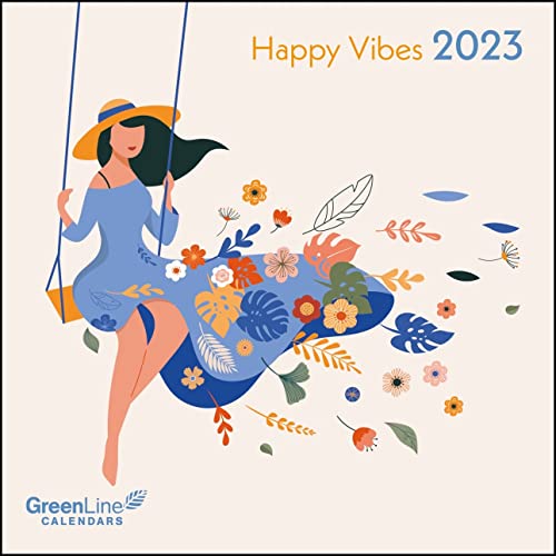GreenLine Happy Vibes 2023 - Wand-Kalender - Broschüren-Kalender - 30x30 - 30x60 geöffnet (GRID CALENDAR) von teNeues Calendars & Stationery GmbH & Co. KG