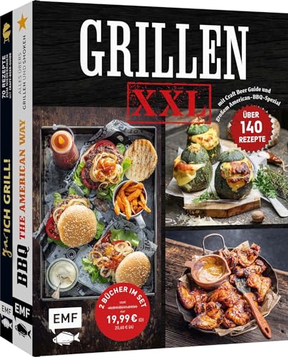 Grillen XXL – Doppelt stark: 2 Grill-Bücher im Set: Über 140 Rezepte mit Craft Beer Guide und großem American-BBQ-Spezial – Alles übers Grillen und Smoken von Edition Michael Fischer / EMF Verlag