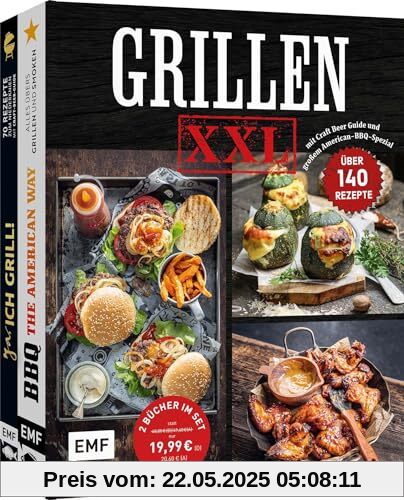Grillen XXL – Doppelt stark: 2 Grill-Bücher im Set: Über 140 Rezepte mit Craft Beer Guide und großem American-BBQ-Spezial – Alles übers Grillen und Smoken